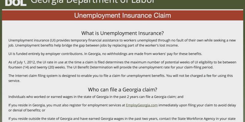 10 Ga Unemployment Claim Benefits Explained