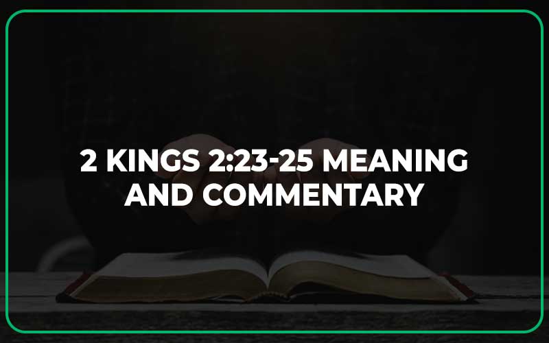 2 Kings 2 23 Commentary