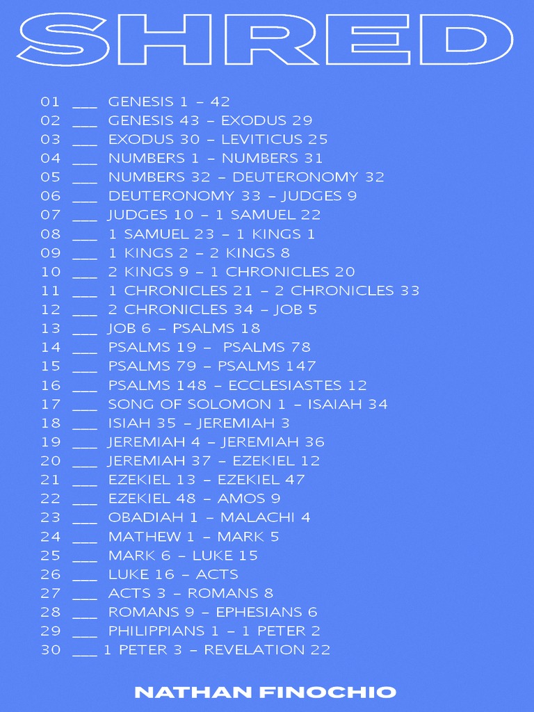 30 Day Bible Shred
