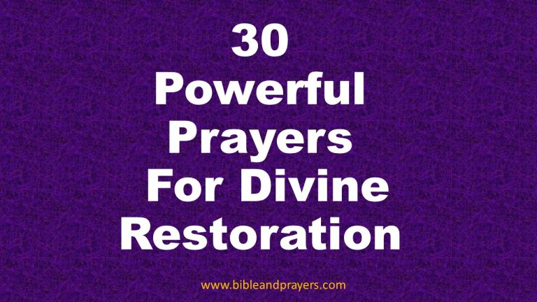 5 Powerful Prayers For Restoration