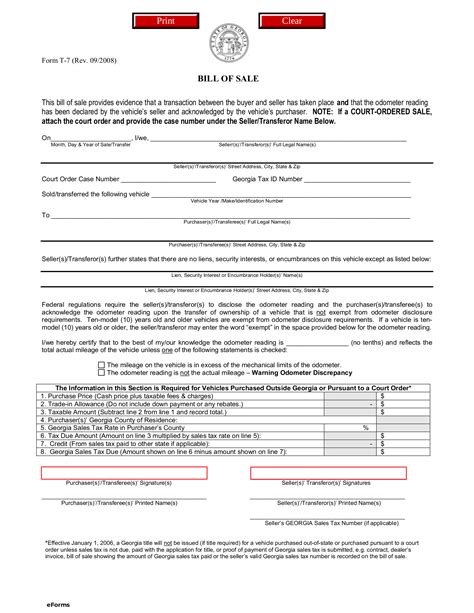 7 Georgia Bill Of Sale Car Forms To Save You Time
