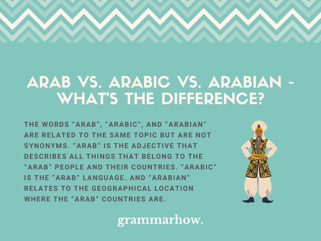 Arab Vs Arabic Vs Arabian Arab Vs Arabic Vs Arabian