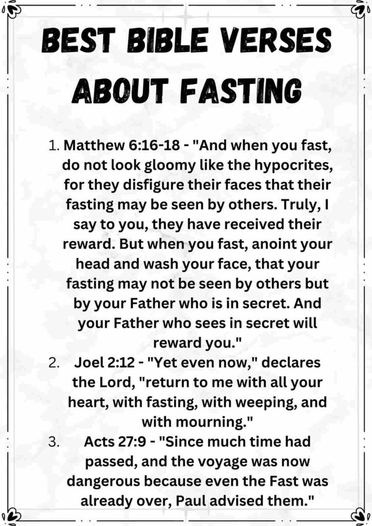 Bible Passages On Fasting