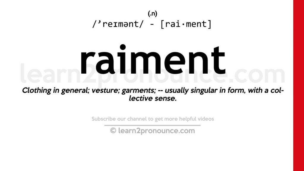 Define Raiment Bible