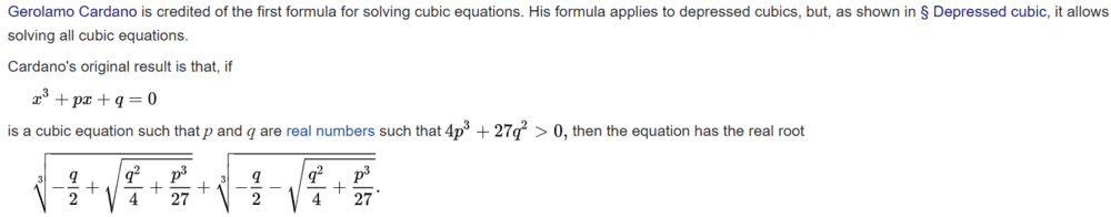 Depressed Cubic Solution