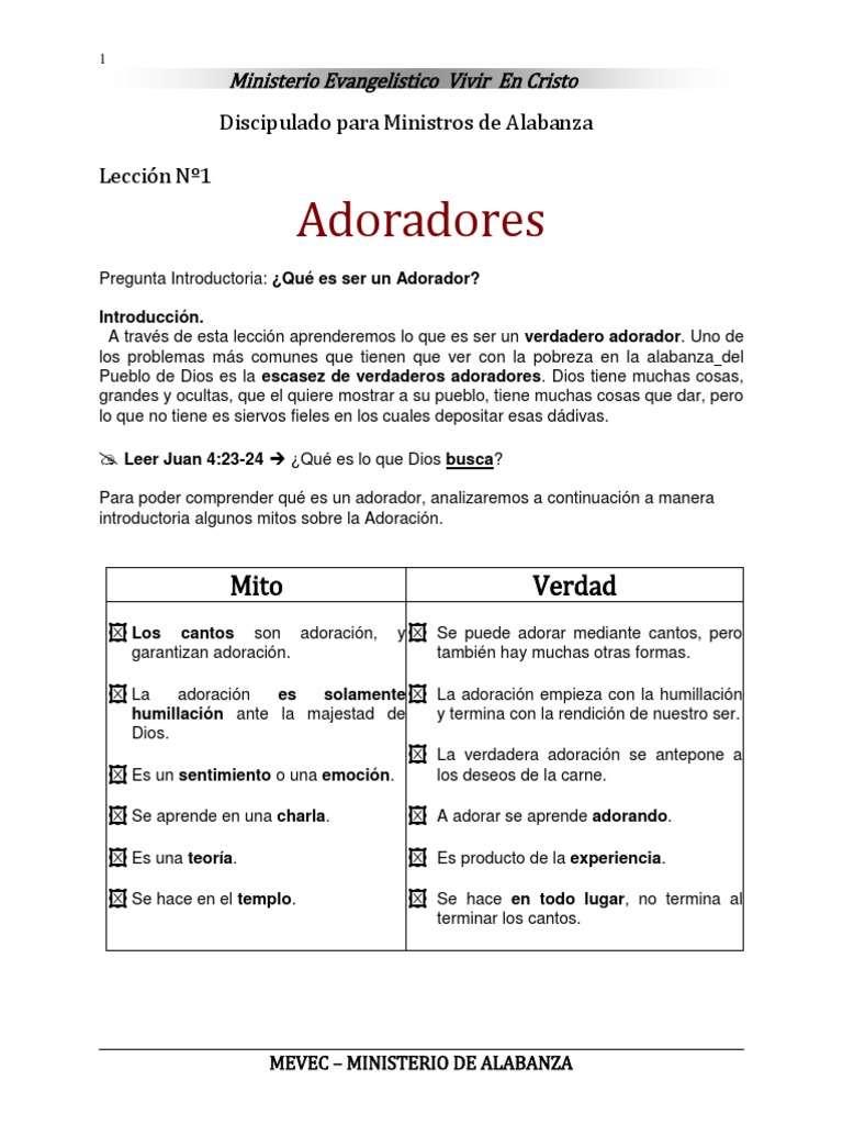 Devocionales Para Ministros De Alabanza