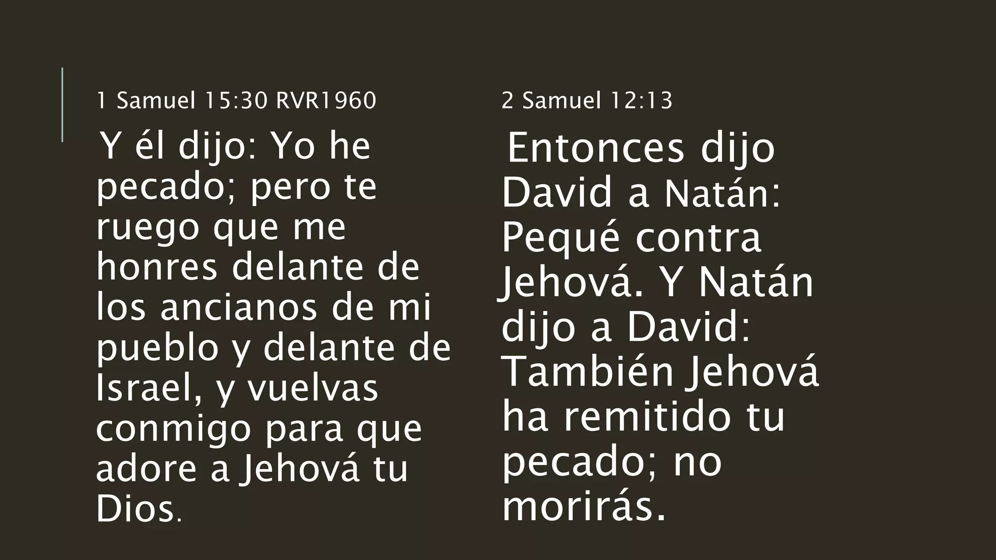 El Que Confiesa Su Pecado