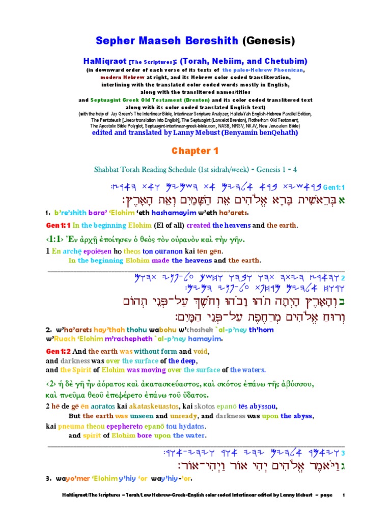 Genesis 4 Interlinear