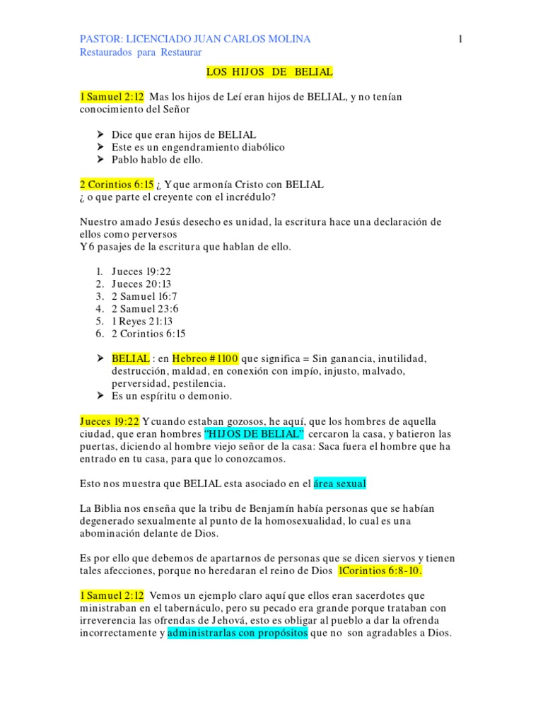 Hijos De Belial