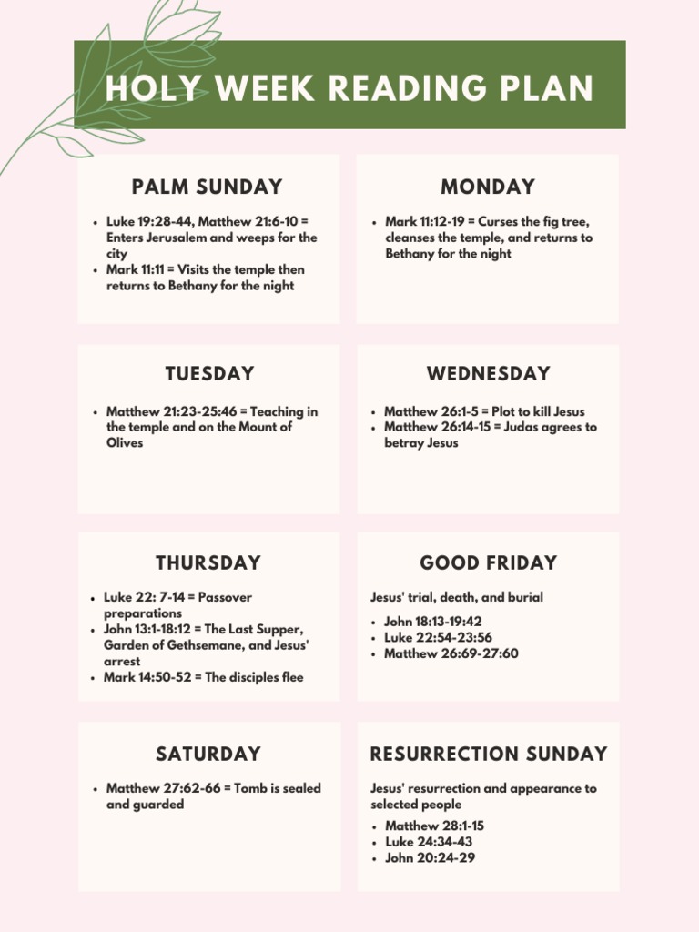 Holy Week Reading Plan 2024