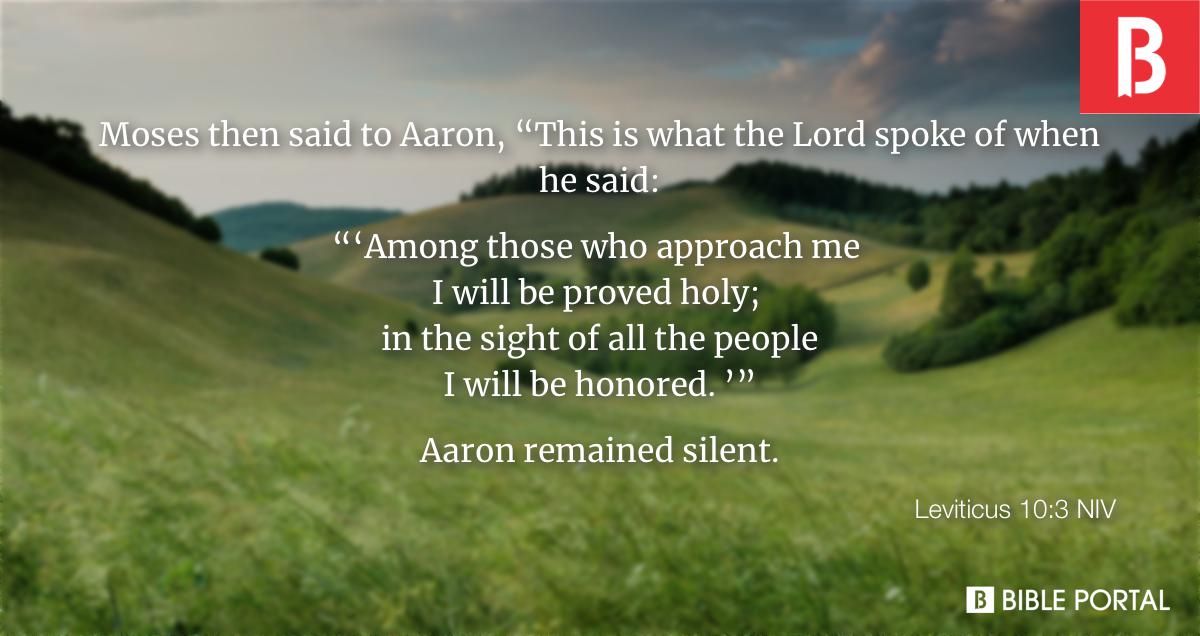 Leviticus 10 19 And Aaron Said To Moses Behold This Day Have They