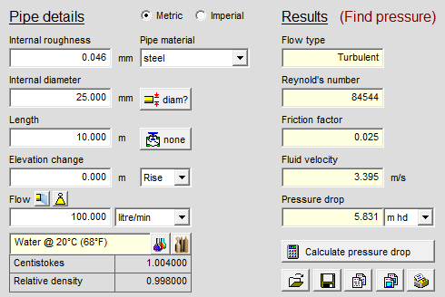 Pressure Loss In Pipe Calculator