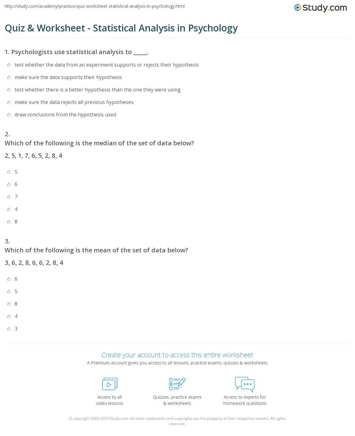 Psychology Statistical Analysis