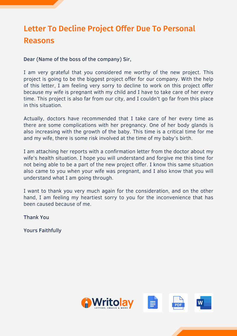 Rejecting An Offer Politely
