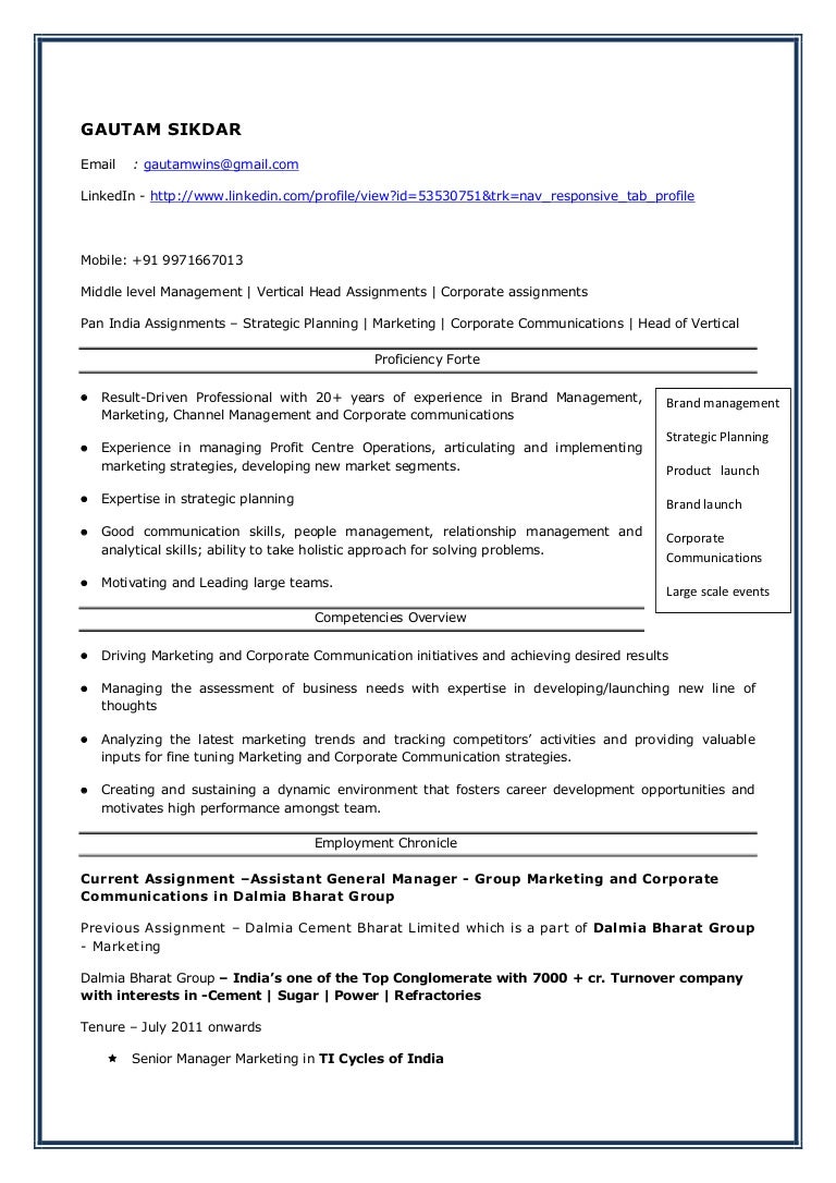 Sample Gs 15 Resume