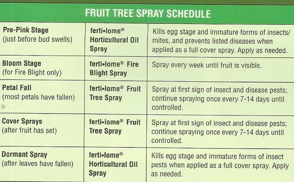 Spray Schedule For Fruit Trees